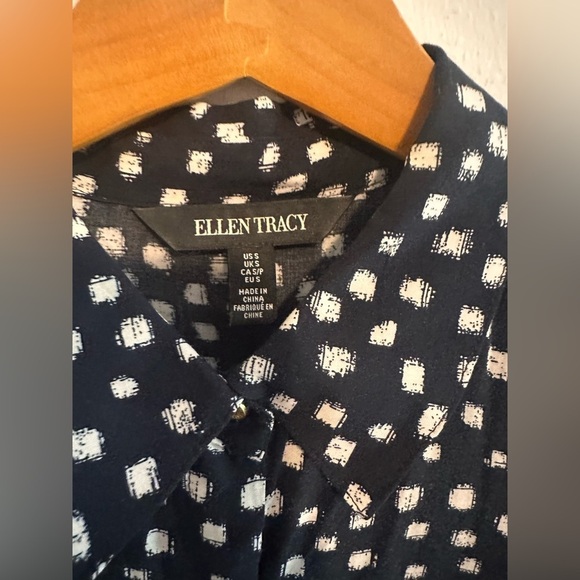 Ellen Tracy Printed Dress in Blue and White Sz S - Picture 7 of 8